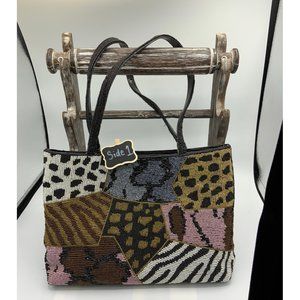 Vintage Patchwork Glass Beaded Purse